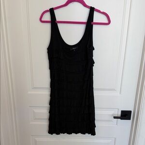Express Black Ruffle Mini Dress